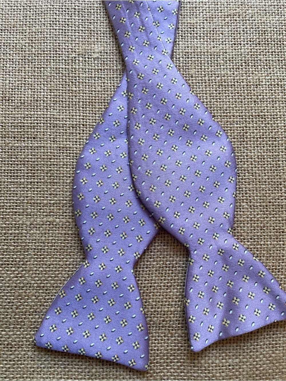 Carrot & Gibbs Pure Silk Bow Tie Handmade USA Lavender Self Tie